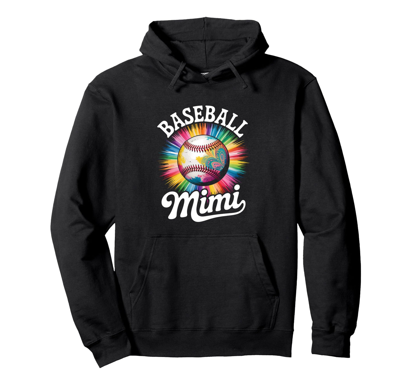 Baseball Mimi Tie Dye Colorful Hoodie - Aesthetic Graphic Men Women - T-Shirt, Sweatshirt, Hoodie