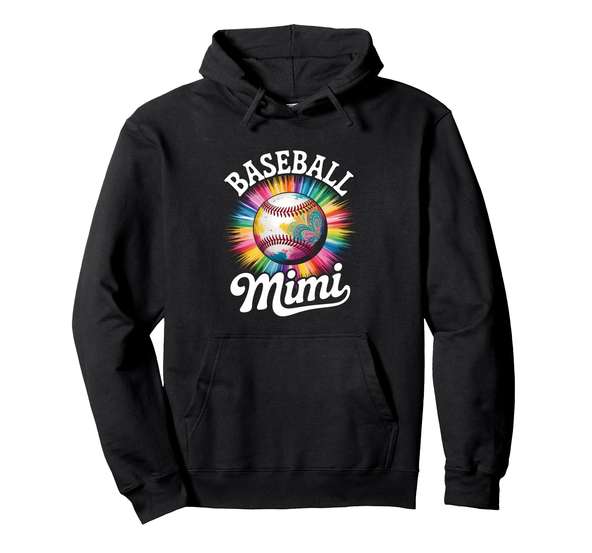 Baseball Mimi Tie Dye Colorful Hoodie - Aesthetic Graphic Men Women - T-Shirt, Sweatshirt, Hoodie