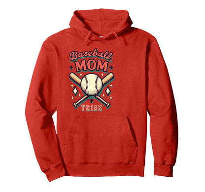 Baseball Mom Tribe Proud Sports Hoodie - Aesthetic Graphic for Adults - T-Shirt, Sweatshirt, Hoodie