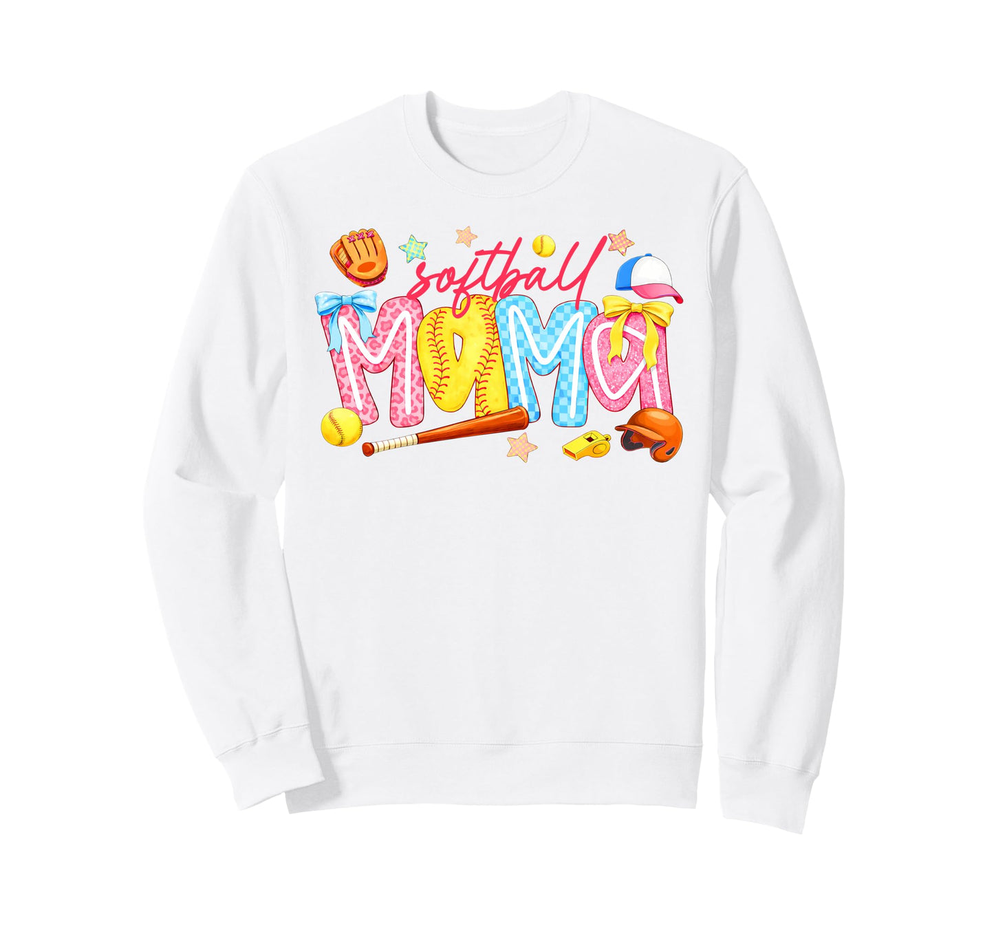 Softball Mama Coquette Softball Game Sweatshirt - Trendy Graphic Unisex - T-Shirt, Sweatshirt, Hoodie