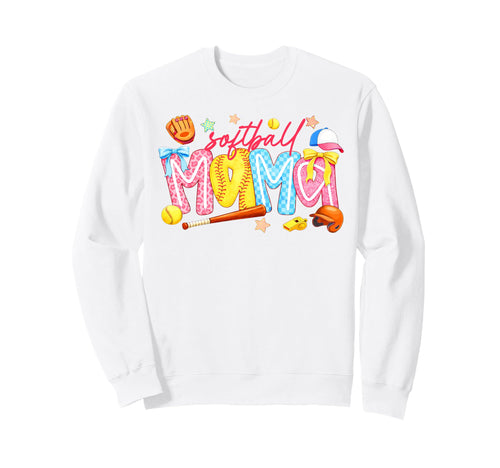 Softball Mama Coquette Softball Game Sweatshirt - Trendy Graphic Unisex - T-Shirt, Sweatshirt, Hoodie