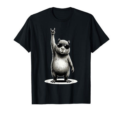 Capybara Rock Rock And Roll Funny T-Shirt - Streetwear Style Unisex - T-Shirt, Sweatshirt, Hoodie