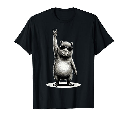 Capybara Rock Rock And Roll Funny T-Shirt - Streetwear Style Unisex - T-Shirt, Sweatshirt, Hoodie