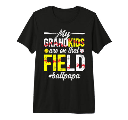 Mens Ball Papa Proud Baseball T-Shirt - Custom Art Print Men Women - T-Shirt, Sweatshirt, Hoodie