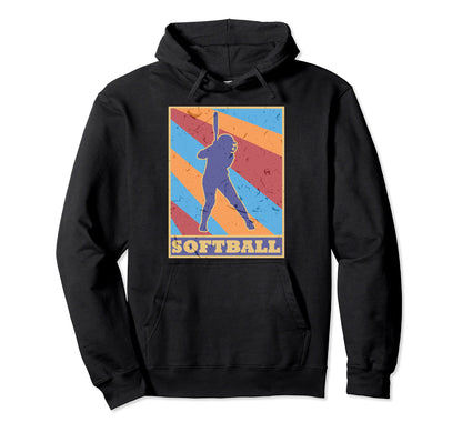 Softball Colors Player Baseball Hitter Hoodie - Novelty Apparel for Adults - T-Shirt, Sweatshirt, Hoodie