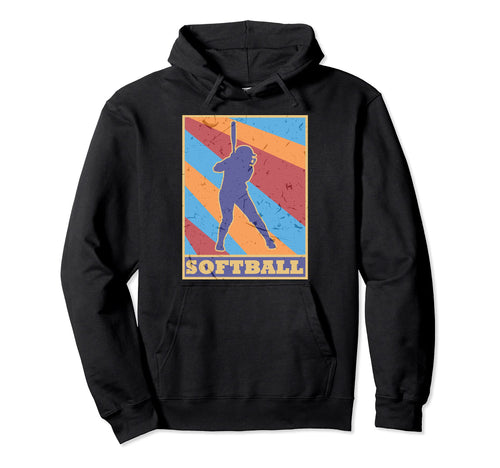 Softball Colors Player Baseball Hitter Hoodie - Novelty Apparel for Adults - T-Shirt, Sweatshirt, Hoodie