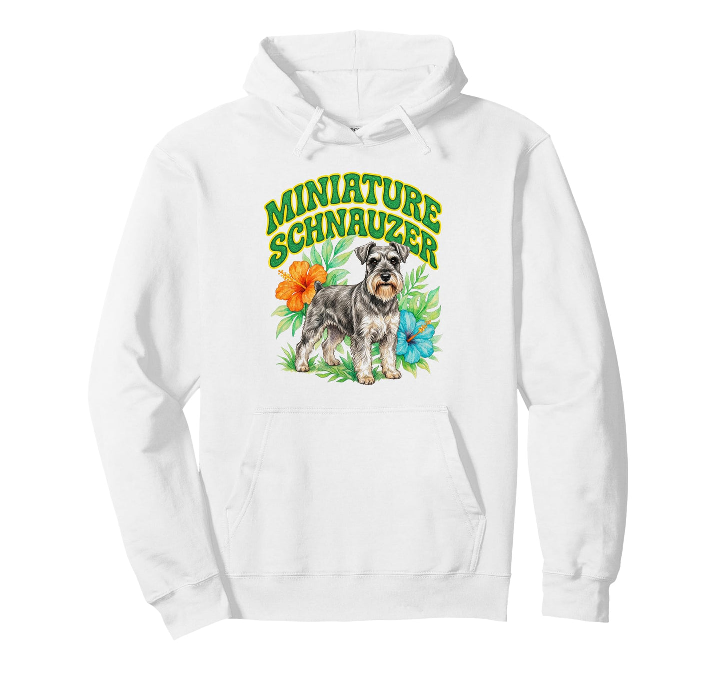 Miniature Schnauzer Groovy Floral Hoodie - Streetwear Style Men Women - T-Shirt, Sweatshirt, Hoodie