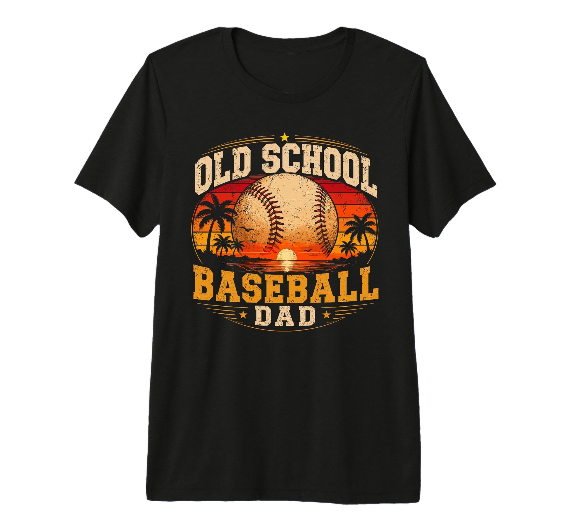 Old School Baseball Dad Tri Blend T-Shirt - Minimalist Print Unisex - T-Shirt, Sweatshirt, Hoodie