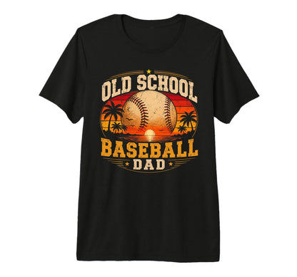 Old School Baseball Dad Tri Blend T-Shirt - Minimalist Print Unisex - T-Shirt, Sweatshirt, Hoodie