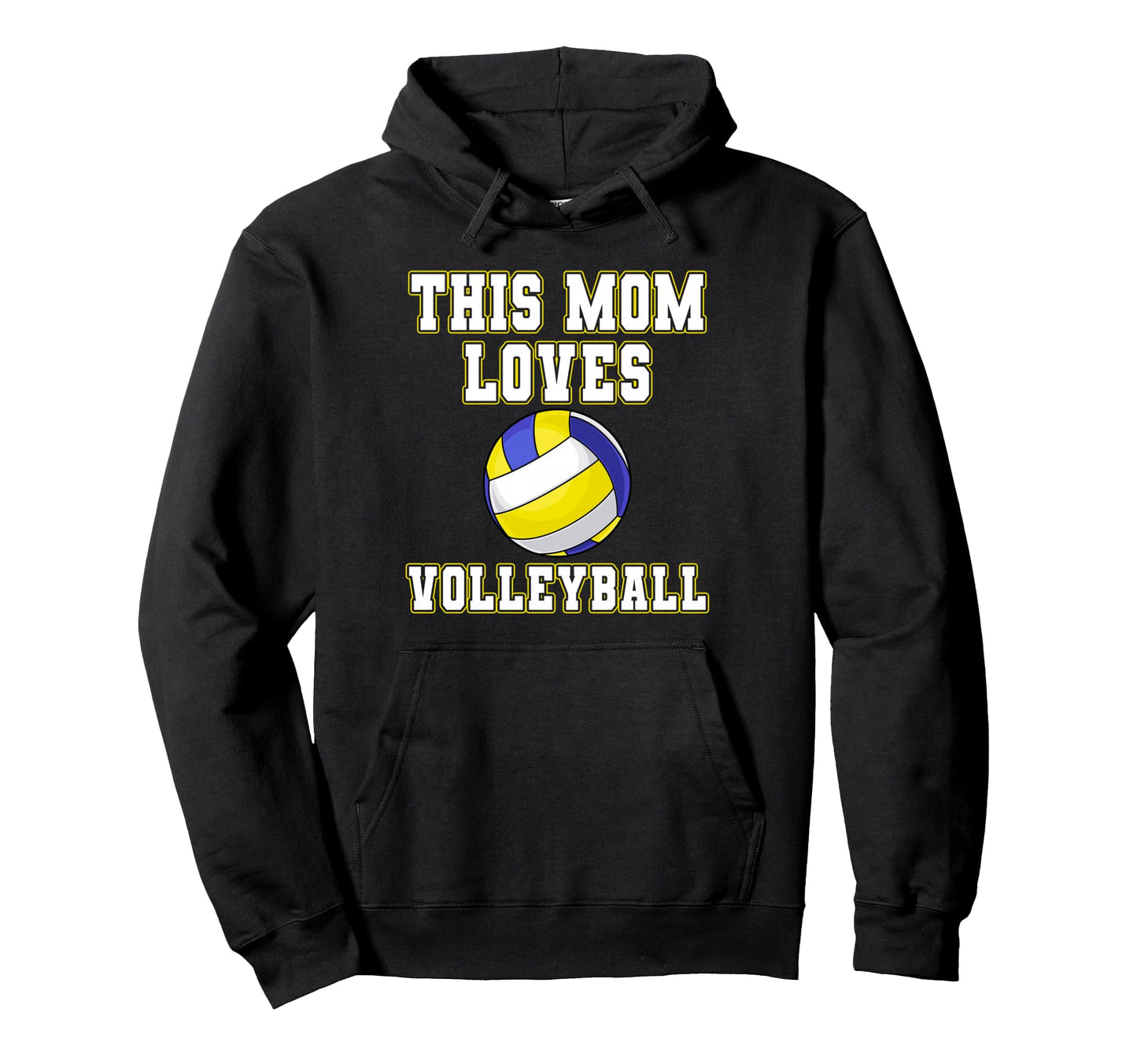 This Mom Loves Volleyball Game Day Hoodie - Unique Graphic Men Women - T-Shirt, Sweatshirt, Hoodie