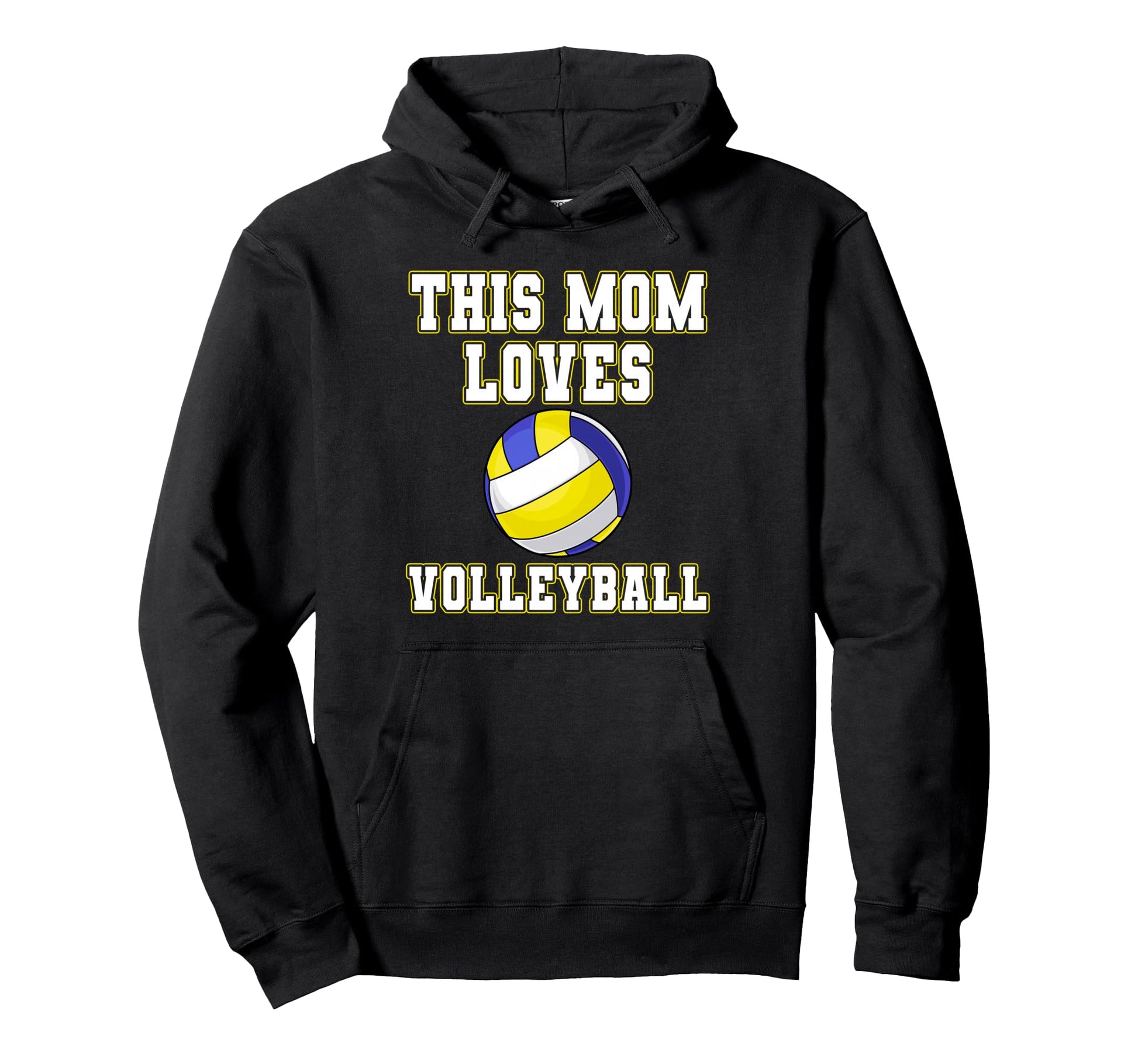 This Mom Loves Volleyball Game Day Hoodie - Unique Graphic Men Women - T-Shirt, Sweatshirt, Hoodie