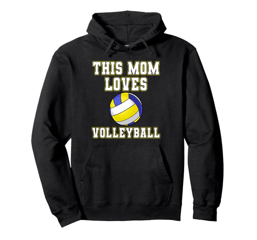 This Mom Loves Volleyball Game Day Hoodie - Unique Graphic Men Women - T-Shirt, Sweatshirt, Hoodie