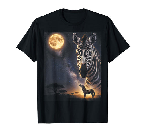 90S Zebra Howling Moon Y2K Aesthetic T-Shirt - Fun Novelty Design Men Women - T-Shirt, Sweatshirt, Hoodie