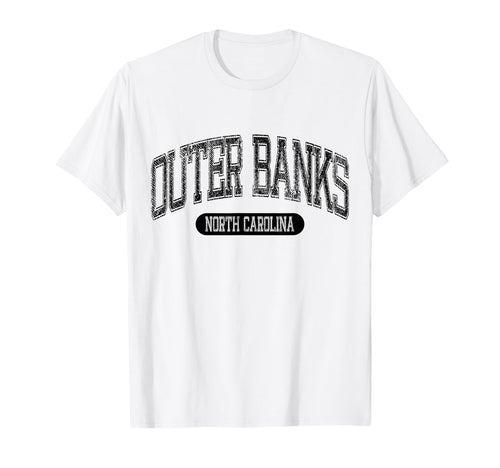 Outer Banks North Carolina Sports Letters T-Shirt - Unique Graphic Unisex - T-Shirt, Sweatshirt, Hoodie