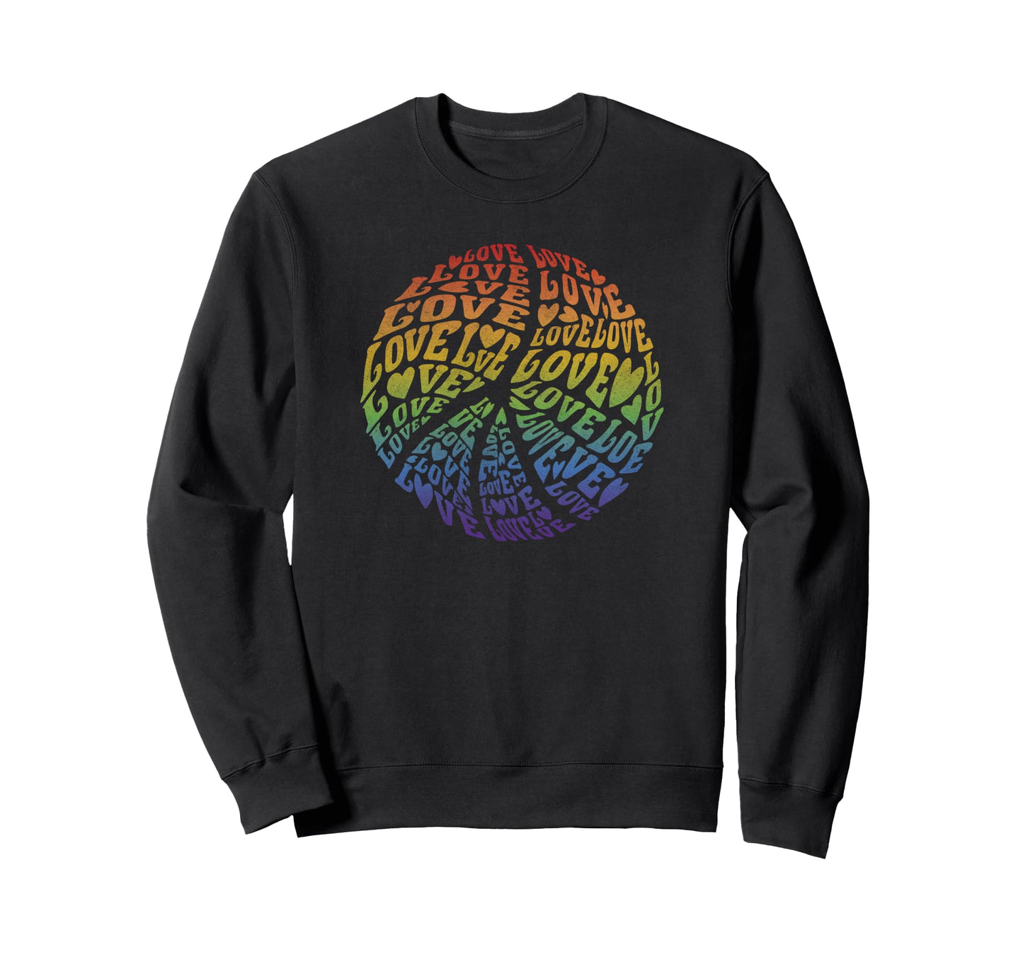 Rainbow Love Peace Sign Pride Logo Sweatshirt - Novelty Apparel Unisex - T-Shirt, Sweatshirt, Hoodie