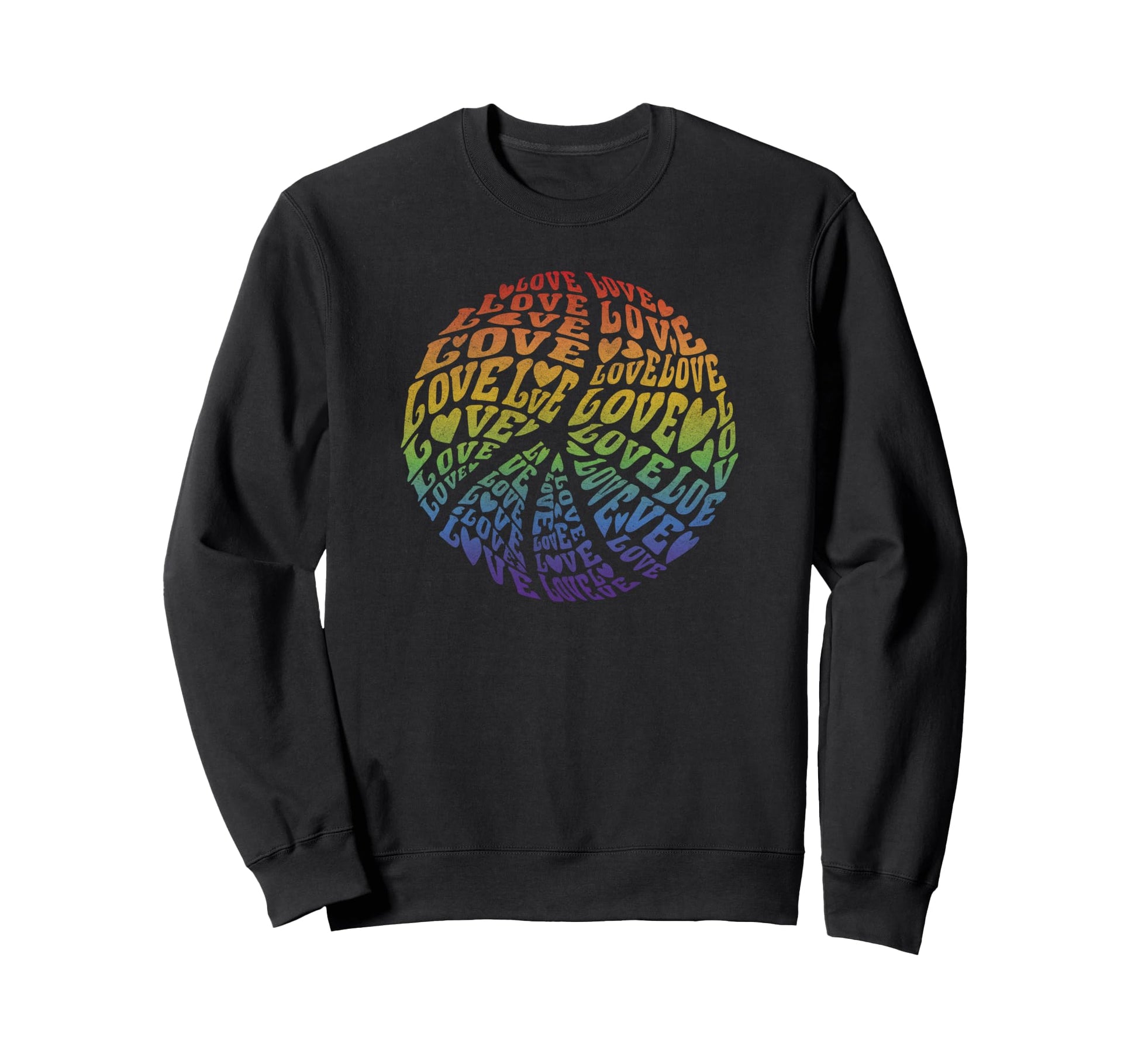 Rainbow Love Peace Sign Pride Logo Sweatshirt - Novelty Apparel Unisex - T-Shirt, Sweatshirt, Hoodie