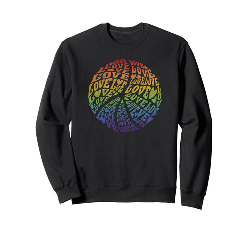 Rainbow Love Peace Sign Pride Logo Sweatshirt - Novelty Apparel Unisex - T-Shirt, Sweatshirt, Hoodie