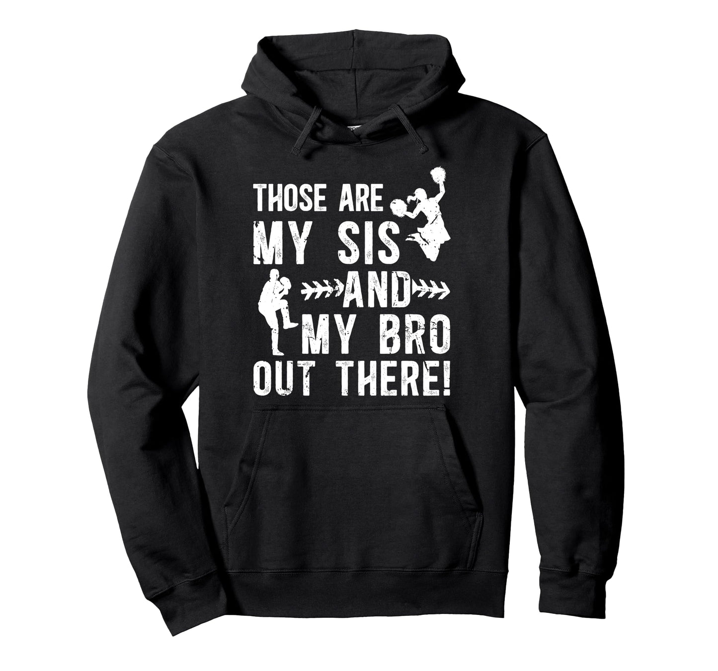 Baseball And Cheer Brother Baseball Hoodie - Fun Novelty Design for Adults - T-Shirt, Sweatshirt, Hoodie