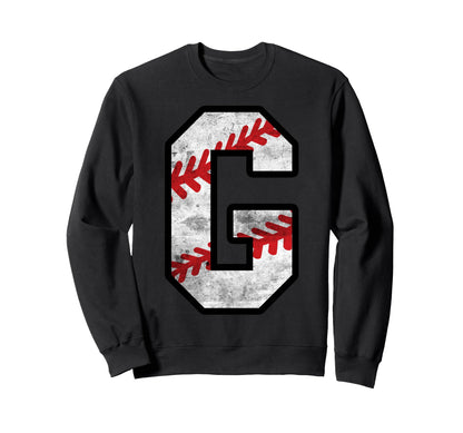 Distressed Baseball Letter G Sweatshirt - Trendy Graphic Unisex - T-Shirt, Sweatshirt, Hoodie