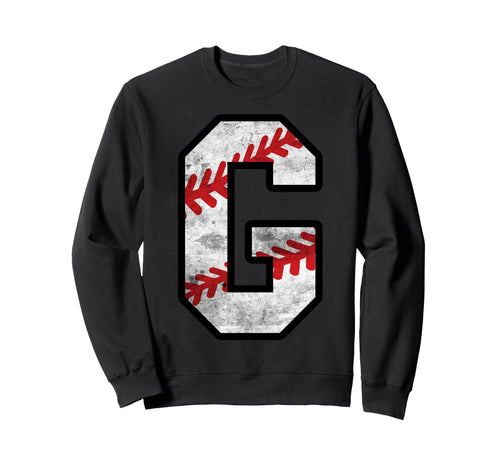 Distressed Baseball Letter G Sweatshirt - Trendy Graphic Unisex - T-Shirt, Sweatshirt, Hoodie