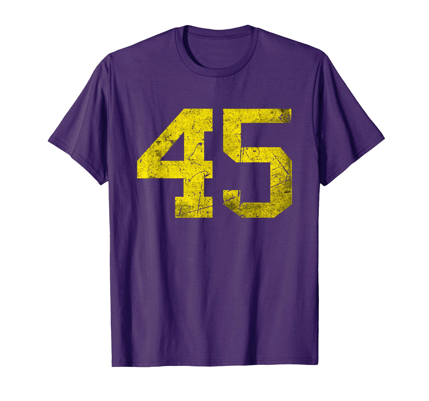 Distressed Number 45 Yellow Sport T-Shirt - Unique Graphic Men Women - T-Shirt, Sweatshirt, Hoodie