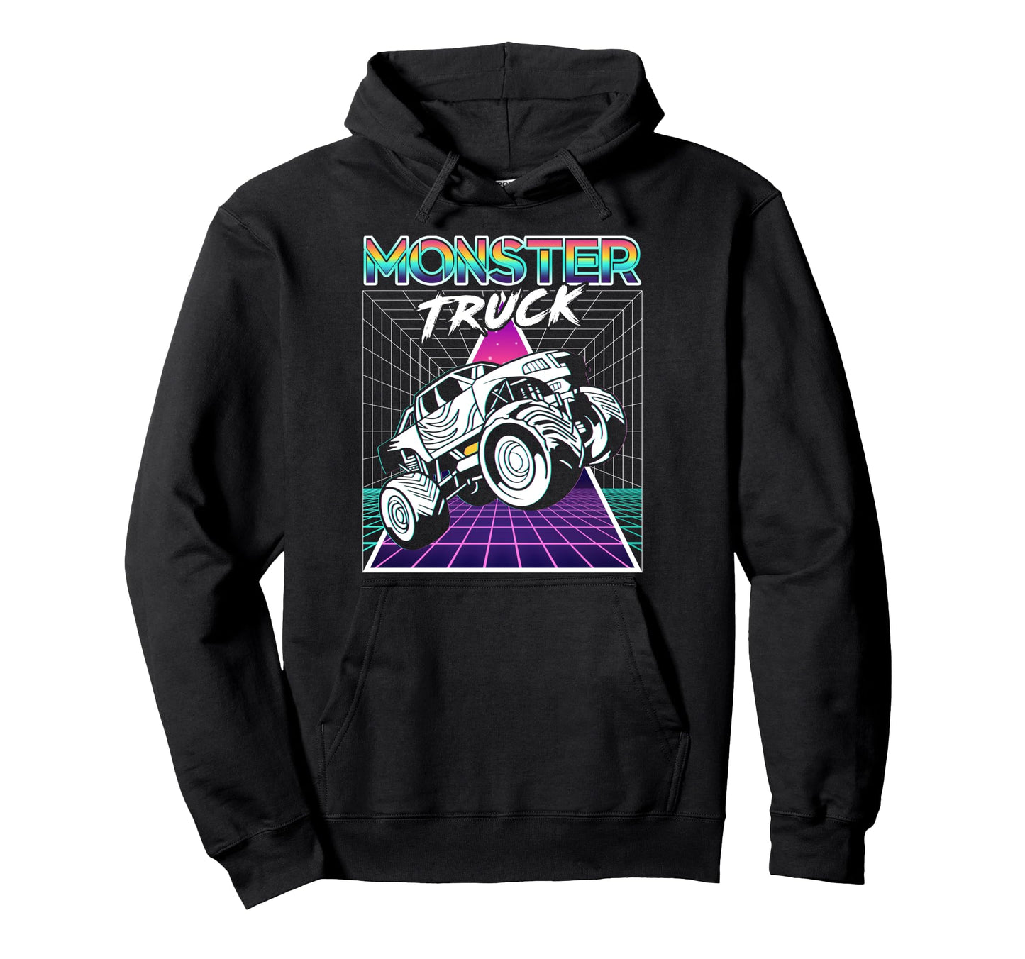 Vaporwave Aesthetic Monster Truck Offroad Hoodie - Unique Graphic Men Women - T-Shirt, Sweatshirt, Hoodie