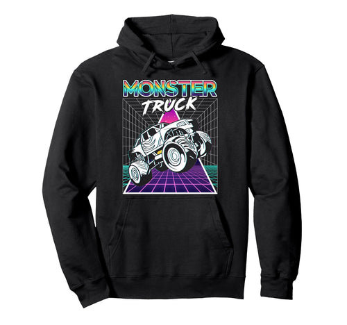Vaporwave Aesthetic Monster Truck Offroad Hoodie - Unique Graphic Men Women - T-Shirt, Sweatshirt, Hoodie