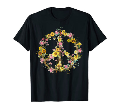 Love And Peace Flower Beautiful T-Shirt - Trendy Graphic Men Women - T-Shirt, Sweatshirt, Hoodie