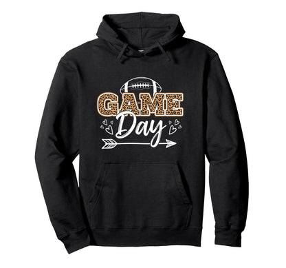 Game Day Leopard Football Mom Hoodie - Custom Art Print Unisex - T-Shirt, Sweatshirt, Hoodie