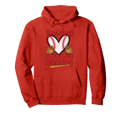 Baseball Mimi Baseball Player Grandma Hoodie - Novelty Apparel for Adults - T-Shirt, Sweatshirt, Hoodie
