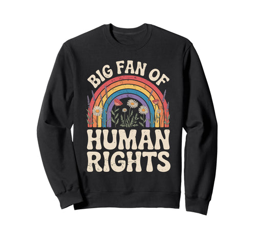 Big Fan Human Rights Rainbow Sweatshirt - Aesthetic Graphic Men Women - T-Shirt, Sweatshirt, Hoodie