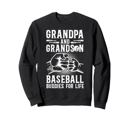 Baseball Grandpa And Grandson Baseball Sweatshirt - Novelty Apparel Unisex - T-Shirt, Sweatshirt, Hoodie