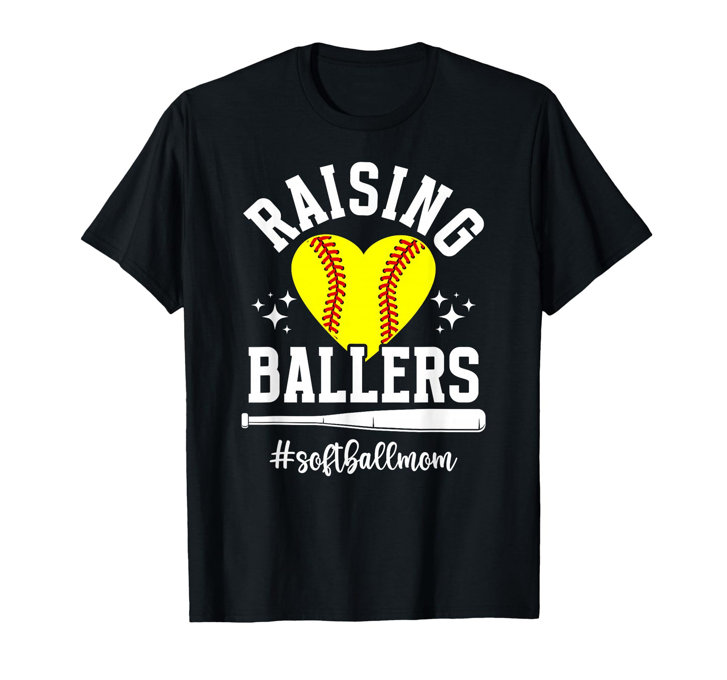 Raising Ballers Softball Mom T-Shirt - Aesthetic Graphic Men Women - T-Shirt, Sweatshirt, Hoodie