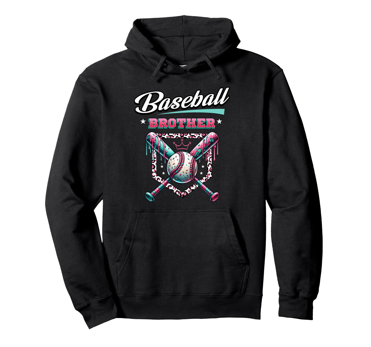 Baseball Brother Dripping Baseball Hoodie - Fun Novelty Design for Adults - T-Shirt, Sweatshirt, Hoodie