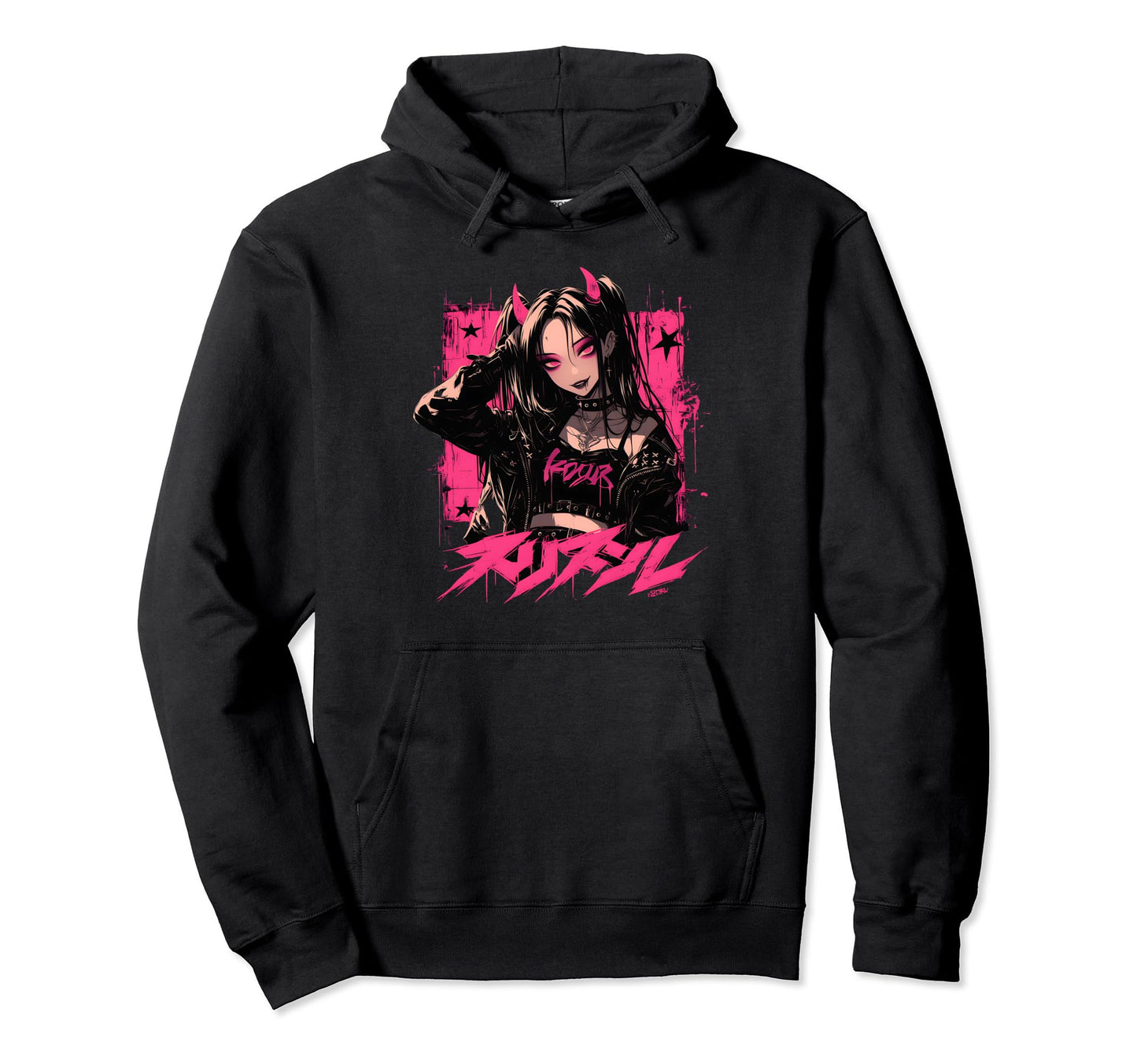Goth Grunge Demon Anime Waifu Horror Alt Hoodie - Novelty Apparel Unisex - T-Shirt, Sweatshirt, Hoodie