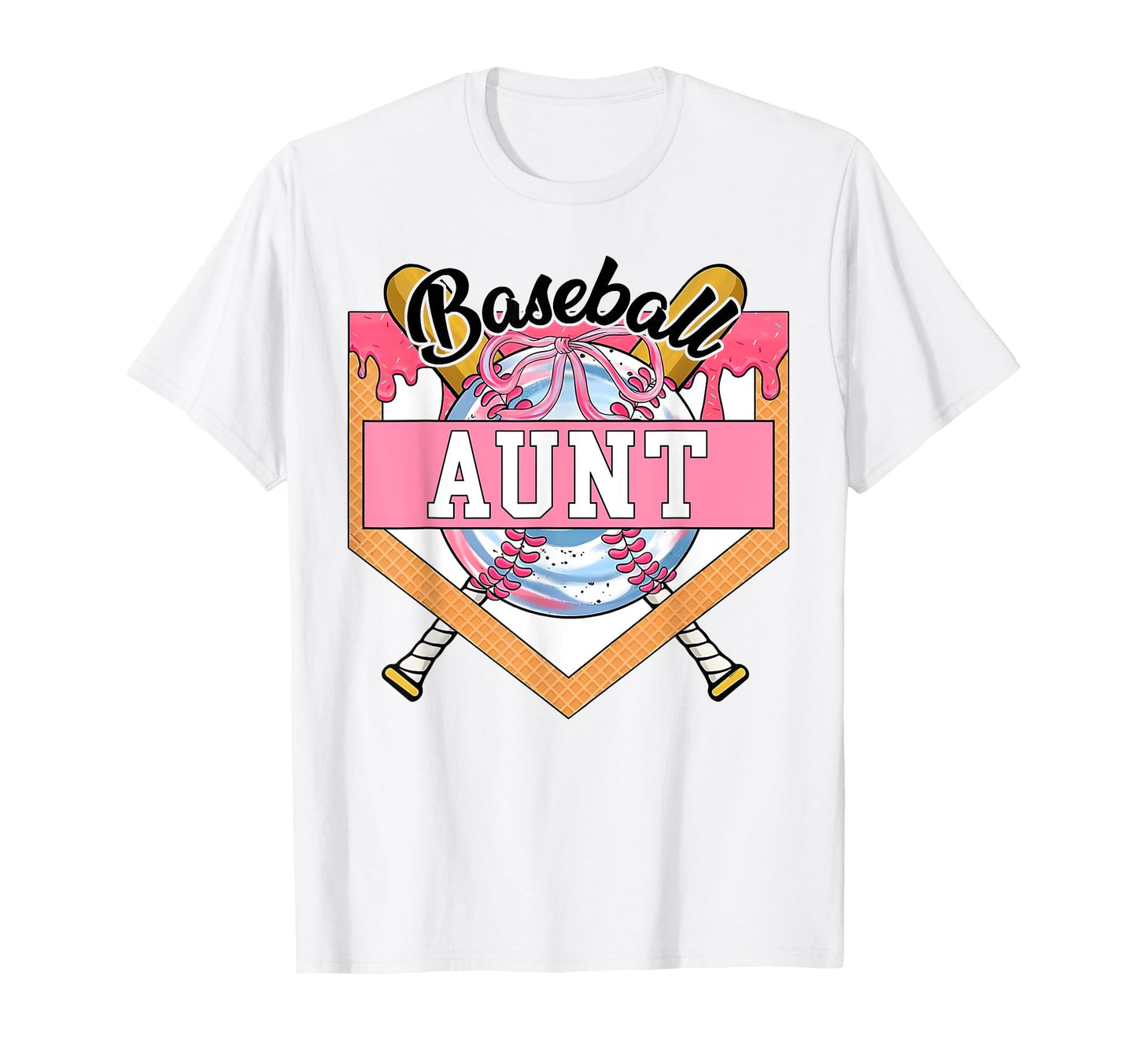 Baseball Aunt Coquette Bow Game Day T-Shirt - Novelty Apparel Men Women - T-Shirt, Sweatshirt, Hoodie