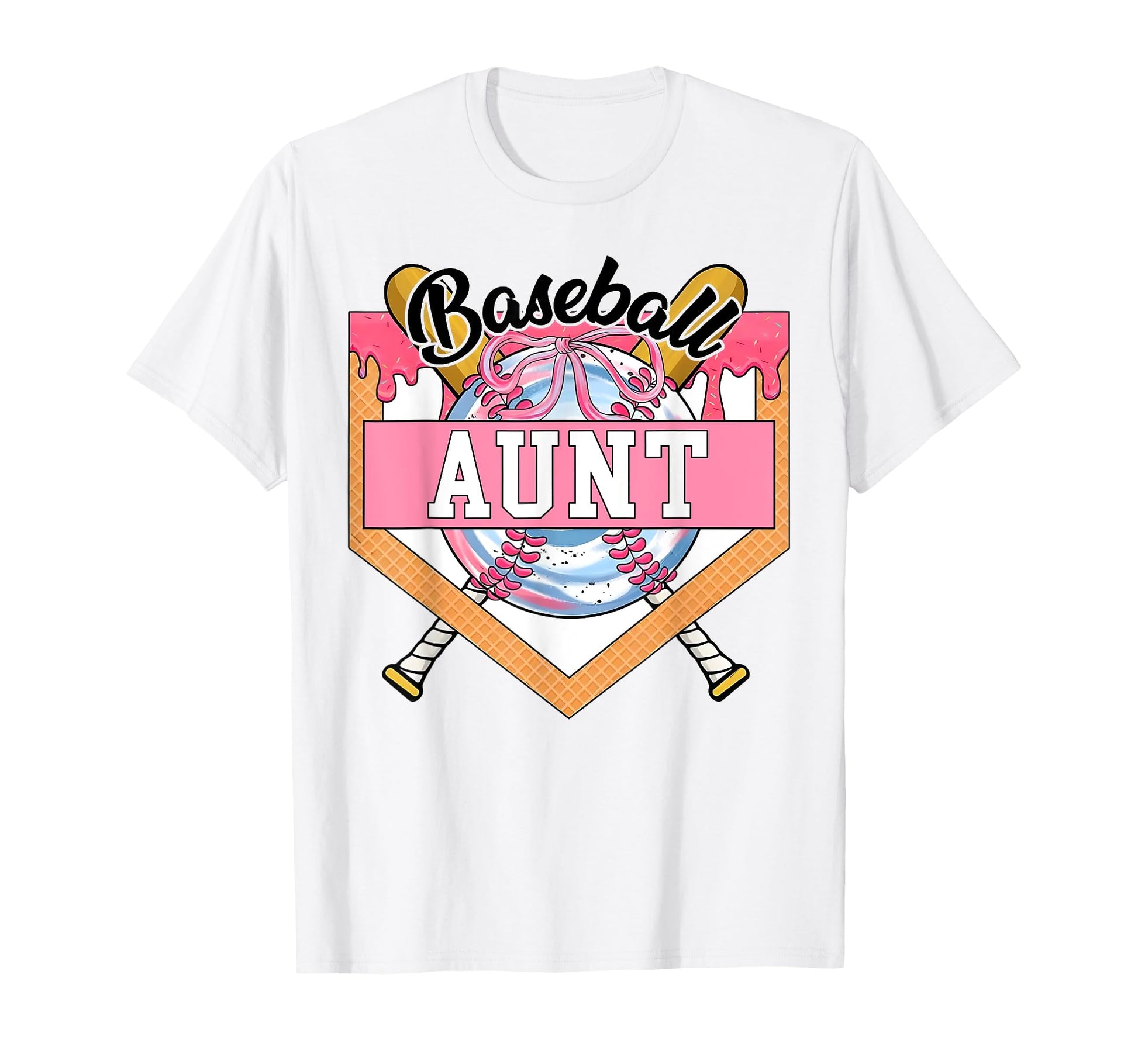 Baseball Aunt Coquette Bow Game Day T-Shirt - Novelty Apparel Men Women - T-Shirt, Sweatshirt, Hoodie
