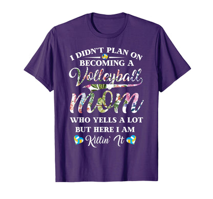 Volleyball Floral Mothers Day Mom T-Shirt - Fun Novelty Design for Adults - T-Shirt, Sweatshirt, Hoodie