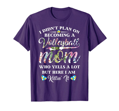 Volleyball Floral Mothers Day Mom T-Shirt - Fun Novelty Design for Adults - T-Shirt, Sweatshirt, Hoodie