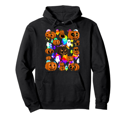 Jack O Lantern Rainbow Ghost Pop Art Hoodie - Streetwear Style Unisex - T-Shirt, Sweatshirt, Hoodie