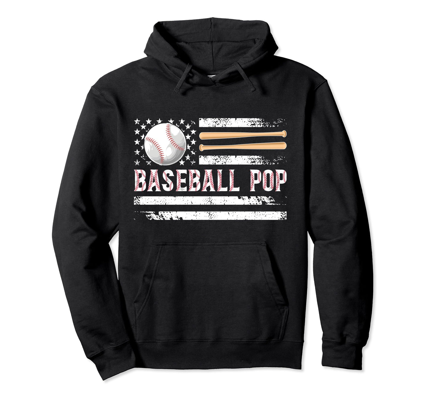 Baseball Pop Baseball Player Pop Us Flag Hoodie - Trendy Graphic Unisex - T-Shirt, Sweatshirt, Hoodie
