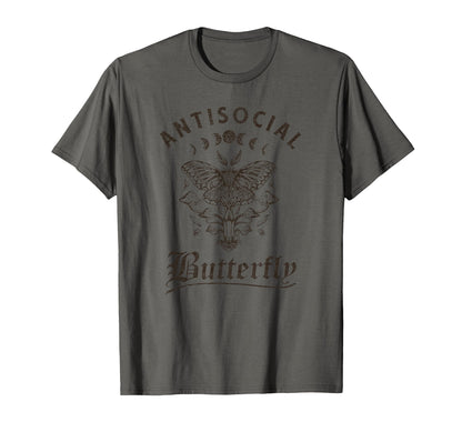 Antisocial Butterfly Grunge Fairycore T-Shirt - Unique Graphic Men Women - T-Shirt, Sweatshirt, Hoodie