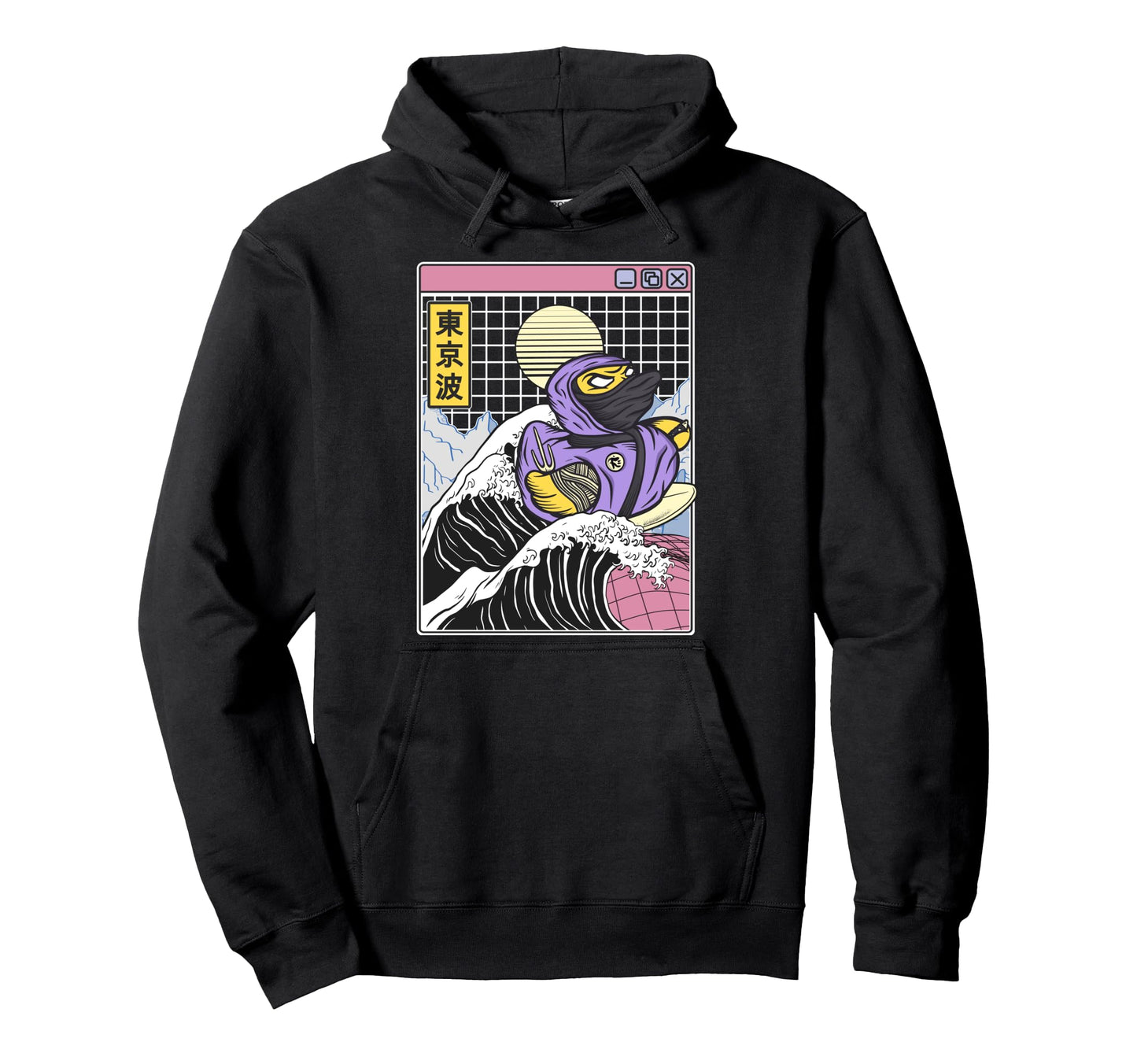 Ninja Rubber Duck Surfing Kanagawa Wave Hoodie - Unique Graphic Unisex - T-Shirt, Sweatshirt, Hoodie