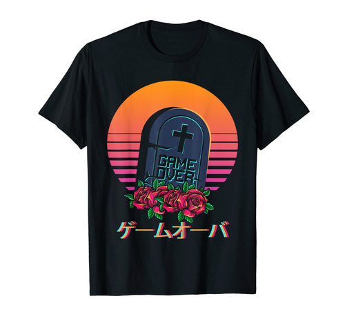 Japanese Vaporwave Game Over Aesthetic T-Shirt - Unique Graphic for Adults - T-Shirt, Sweatshirt, Hoodie