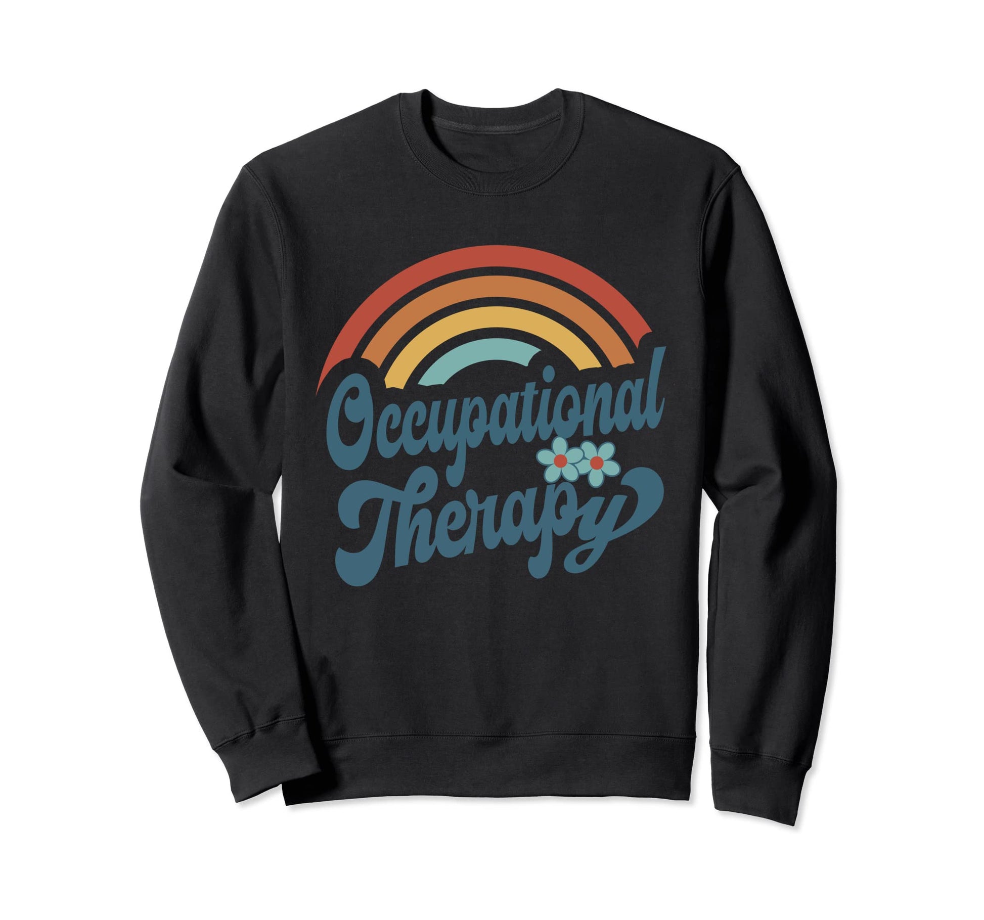 Occupational Therapy Rainbow Wavy Sweatshirt - Aesthetic Graphic Men Women - T-Shirt, Sweatshirt, Hoodie