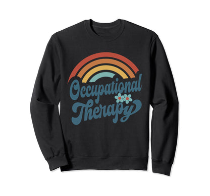 Occupational Therapy Rainbow Wavy Sweatshirt - Aesthetic Graphic Men Women - T-Shirt, Sweatshirt, Hoodie