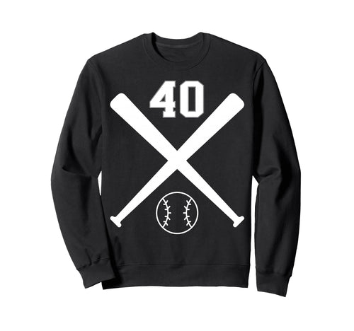 Baseball Softball Number 40 Sweatshirt - Casual Everyday Wear for Adults - T-Shirt, Sweatshirt, Hoodie