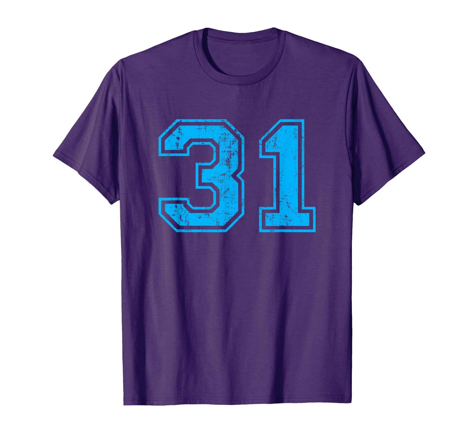 Number 31 Varsity Distressed Sport T-Shirt - Unique Graphic for Adults - T-Shirt, Sweatshirt, Hoodie