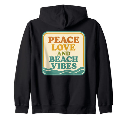 Beach Vibes Peace Love Summer Sweatshirt - Minimalist Print for Adults - T-Shirt, Sweatshirt, Hoodie