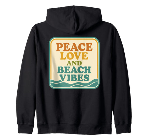 Beach Vibes Peace Love Summer Sweatshirt - Minimalist Print for Adults - T-Shirt, Sweatshirt, Hoodie